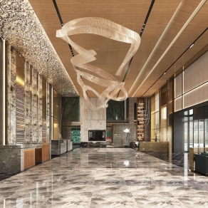 现代酒店大堂3D模型下载